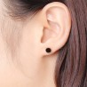 Preto & branco rosa ouro stud brincos redondos