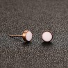 Preto & branco rosa ouro stud brincos redondos