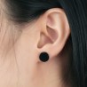 Round Black & Silver Stud EarringsEarrings
