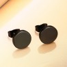 Round Black & Silver Stud EarringsEarrings