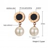 Simulated Pearl Roman Numerals EarringsEarrings