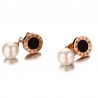 Simulated Pearl Roman Numerals EarringsEarrings