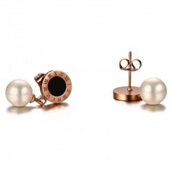 Simulated Pearl Roman Numerals EarringsEarrings