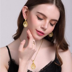 Hollow Out Drops Necklace & Earrings Jewellery SetJewellery Sets