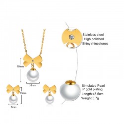 Conjunto de jóias de moda Bowknot & Pearl