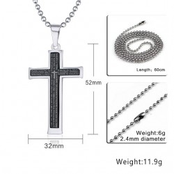 Cross with Spanish bible - stainless steel necklace - unisexNecklaces