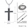Cruz com bíblia espanhola - colar de aço inoxidável - unisex