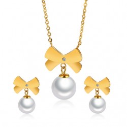 Conjunto de jóias de moda Bowknot & Pearl