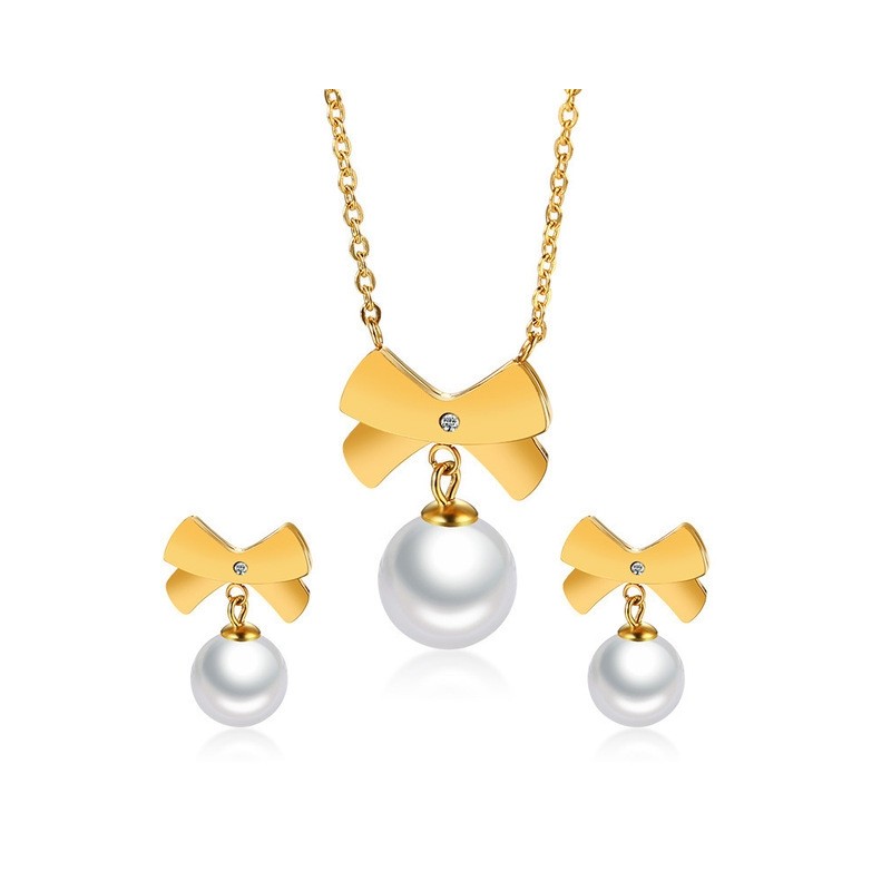 Conjunto de jóias de moda Bowknot & Pearl