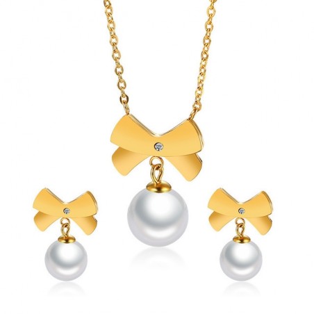 Conjunto de jóias de moda Bowknot & Pearl