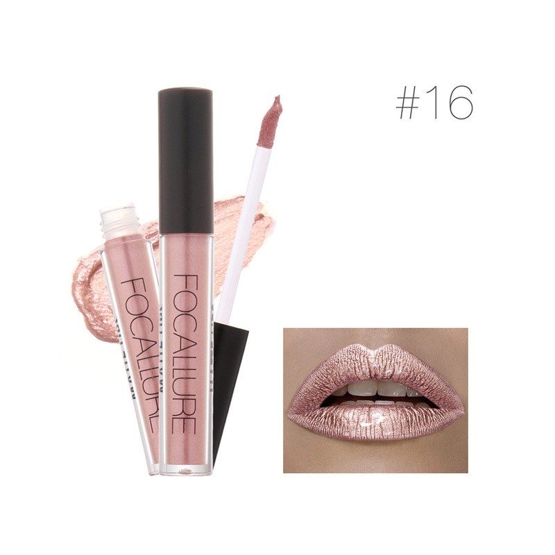 Longa duração batom nude ouro metálico lipgloss