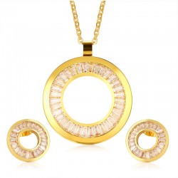 Conjunto de jóias de ouro strass