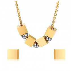 Conjunto de jóias elegantes quadrados e bolas