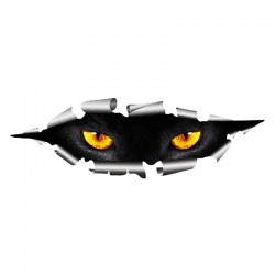 3D olhos de gato espreitando - adesivo de carro de vinil - impermeável