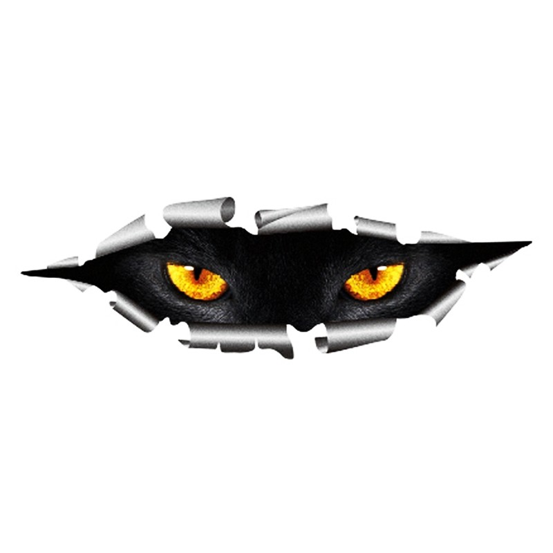 3D olhos de gato espreitando - adesivo de carro de vinil - impermeável