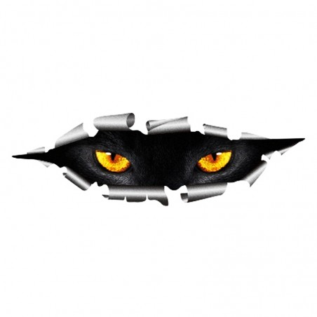 3D olhos de gato espreitando - adesivo de carro de vinil - impermeável