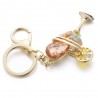 Wine Glass Cup & Lemon Crystal Keychain KeyringKeyrings