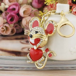 Crystal Mouse Keychain KeyringKeyrings