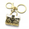 Bolsa de leopardo de cristal - chaveiro