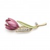 Broche de tulipa de cristal elegante