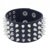 Pulseira de couro Stud Rivet de quatro linhas Unisex