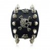 Gothic leather bracelet with skull & rivets - unisexBracelets