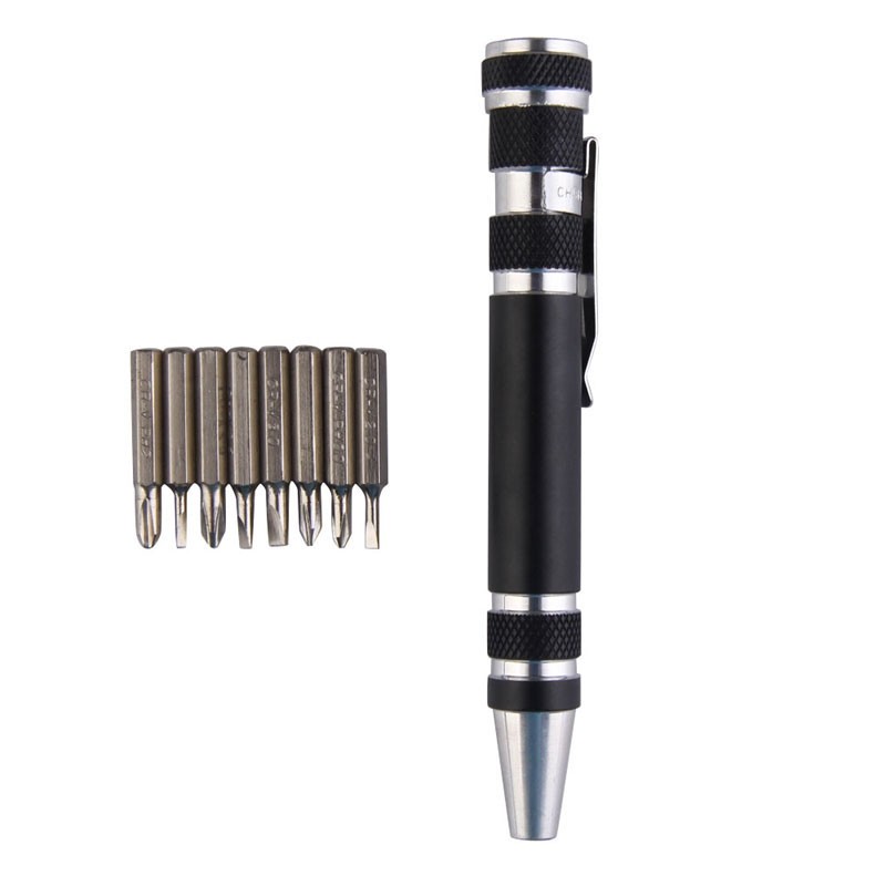 8 em 1 conjunto multi-ferramenta do estilo da caneta da liga de alumínio