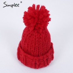 Knitted Wool Hat Cap With TasselHats & Caps