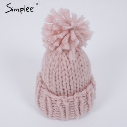 Knitted Wool Hat Cap With TasselHats & Caps
