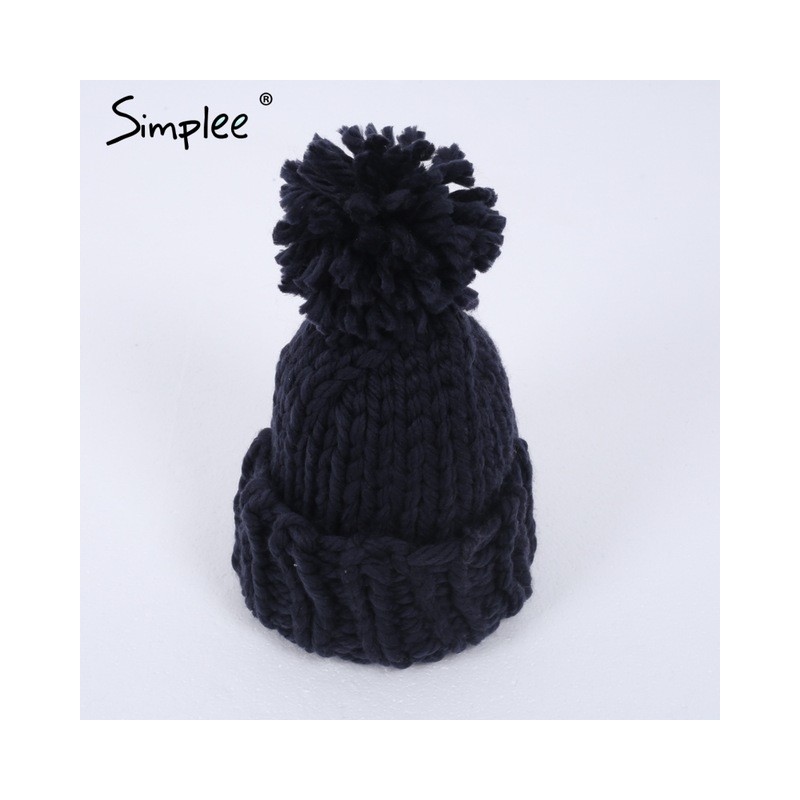 Knitted Wool Hat Cap With TasselHats & Caps