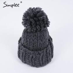 Tampa de chapéu de lã de malha com Tassel