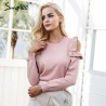 Elegante Off ombro malha camisola Jumper