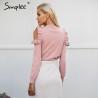 Elegante Off ombro malha camisola Jumper