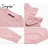 Elegante Off ombro malha camisola Jumper