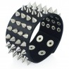Pulseira de couro Stud Rivet de quatro linhas Unisex