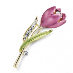 Broche de tulipa de cristal elegante