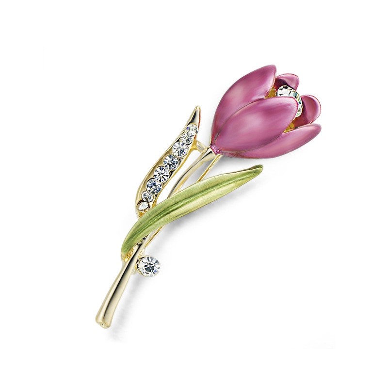 Broche de tulipa de cristal elegante