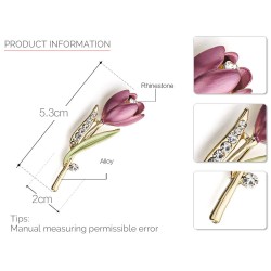 Broche de tulipa de cristal elegante