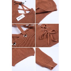 Punho de renda sem costas - blusa de malha