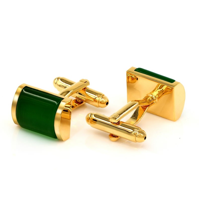 Verde opal dourado punhos de luxo