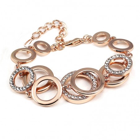 Multilayer simetria círculo Link strass Pulseira