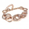 Multilayer simetria círculo Link strass Pulseira