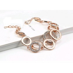 Multilayer simetria círculo Link strass Pulseira