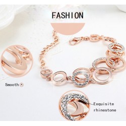 Multilayer simetria círculo Link strass Pulseira