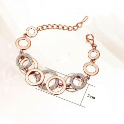 Multilayer simetria círculo Link strass Pulseira