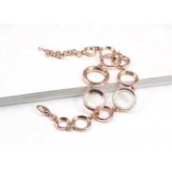Multilayer simetria círculo Link strass Pulseira