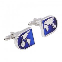 Cufflinks de design de mapa do mundo