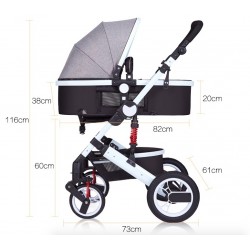 Duas vias Stroller Pram do bebê 0-3 anos