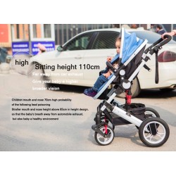 Duas vias Stroller Pram do bebê 0-3 anos