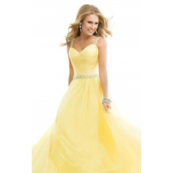Long chiffon elegant yellow dressDresses